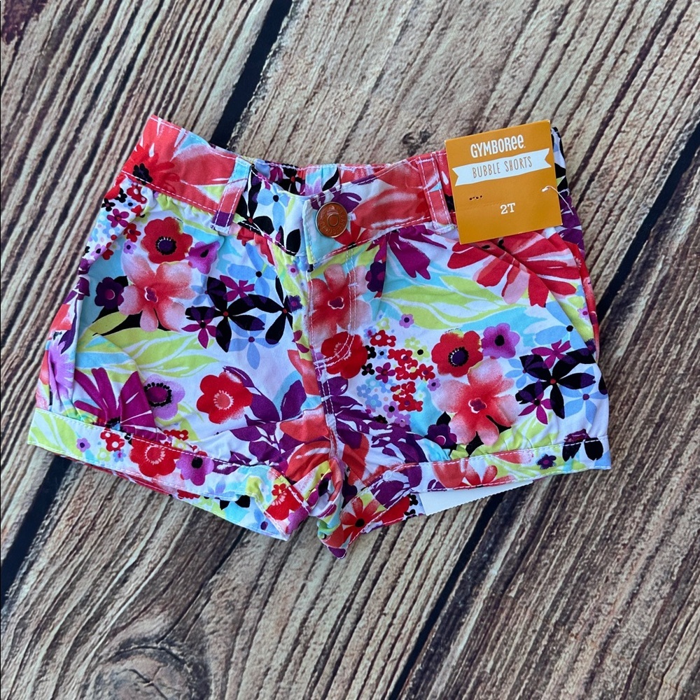Gymboree&Crazy8 Colorful Floral and Leaf Shorts 2T 3T - Picture 2 of 7